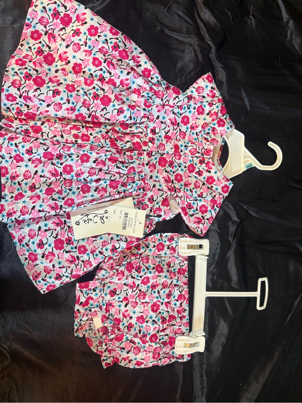 Nordstrom Rack Girls Floral Cotton Dress - Pink, Red, Blue on White